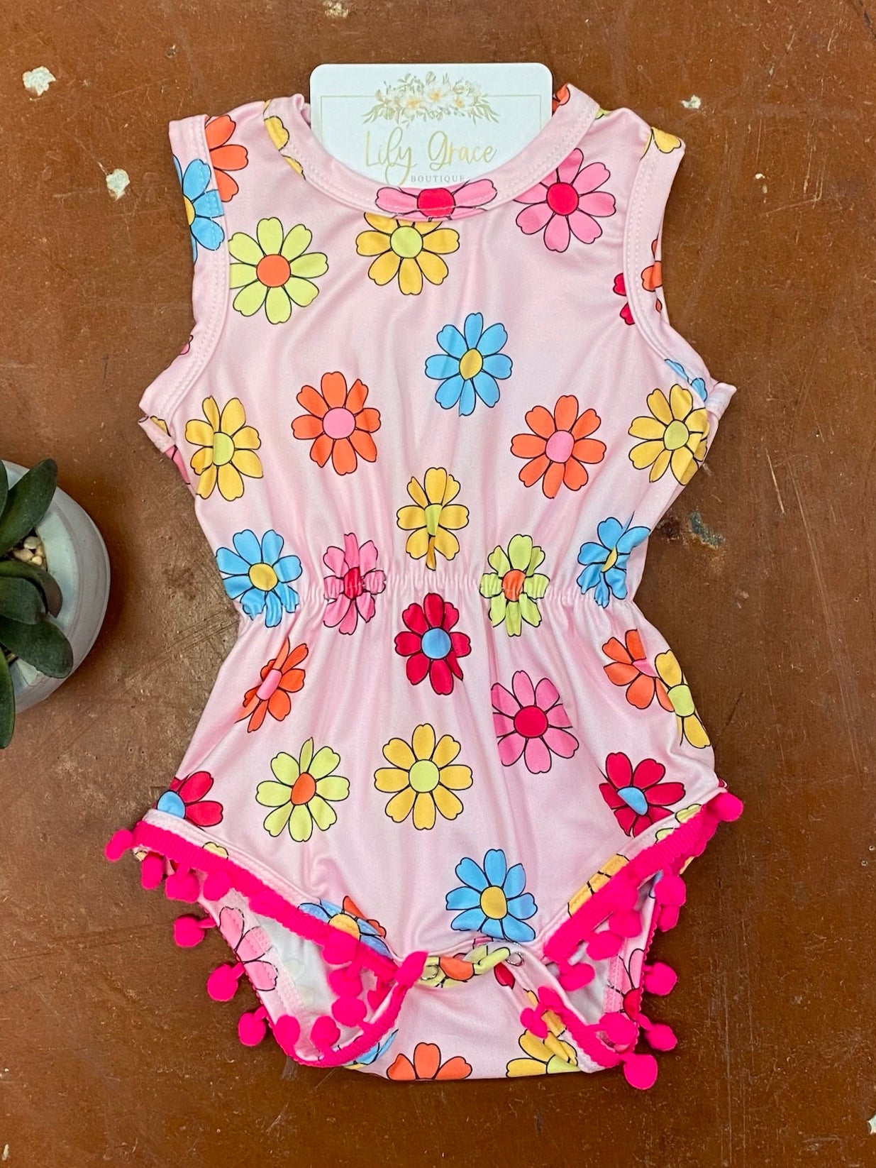 Floral Pom Pom Romper