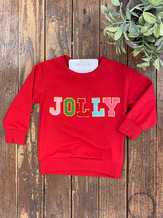 "Jolly" Pullover with Chenille Letters