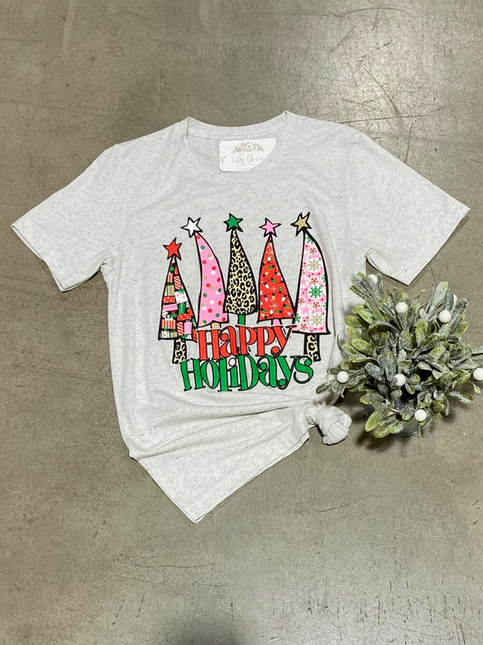 Happy Holidays Trees Graphic Tee