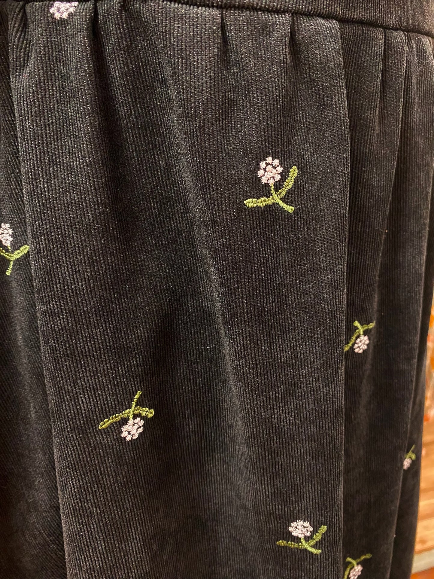 Floral Embroidered Corduroy Dress