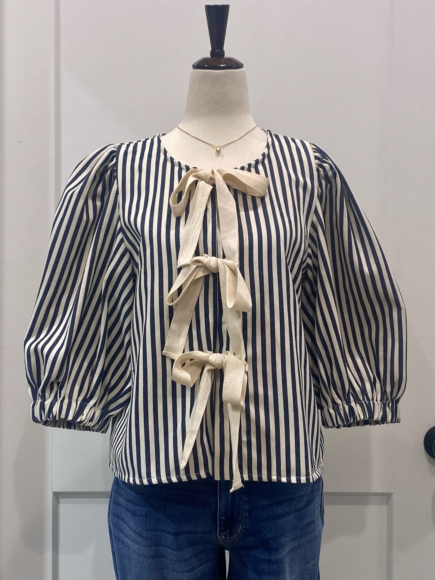 Stripe Bow Top