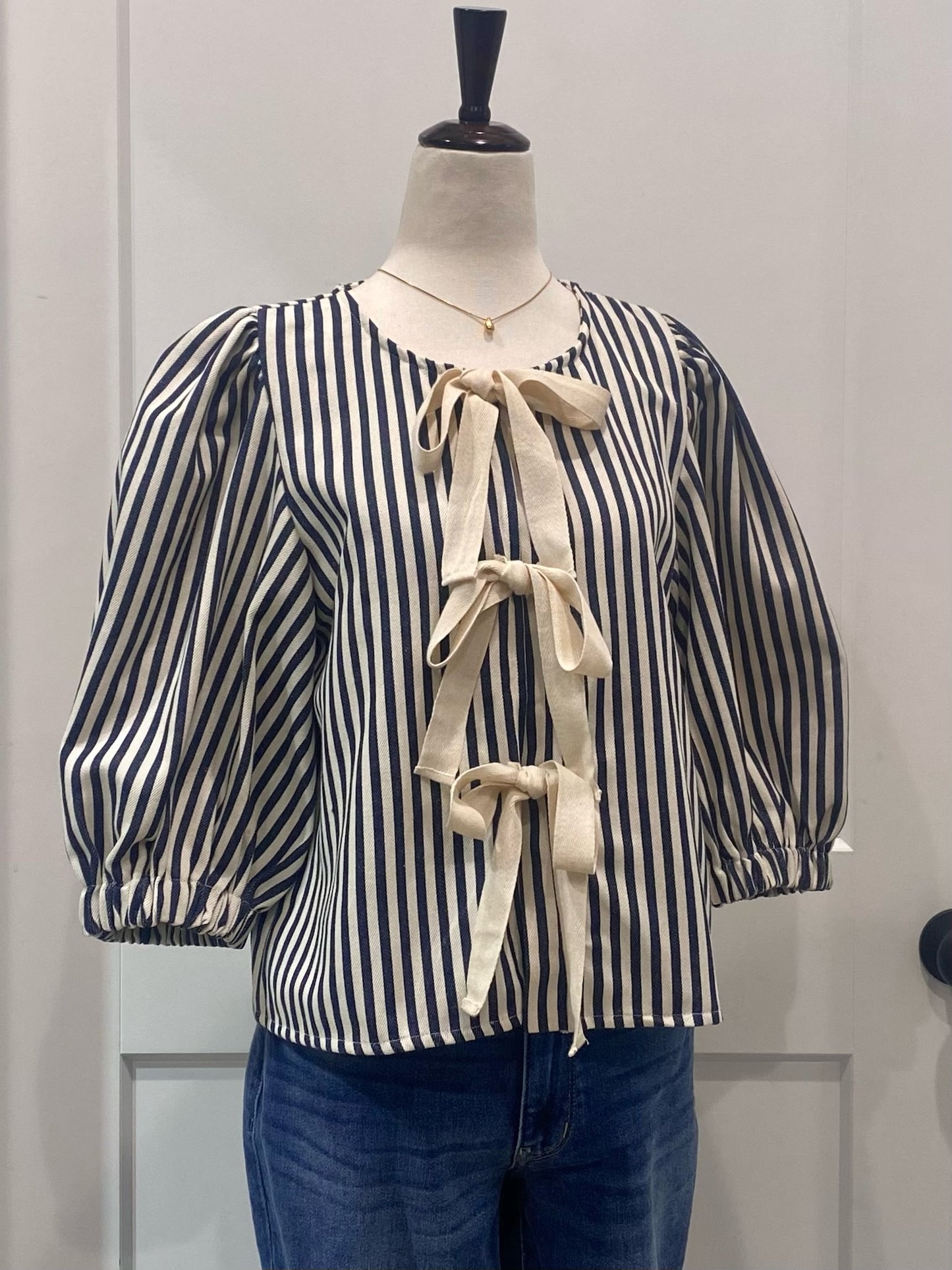 Stripe Bow Top