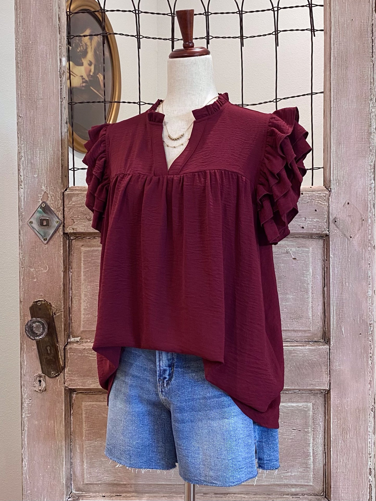 Airflow Ruffle Sleeve Top