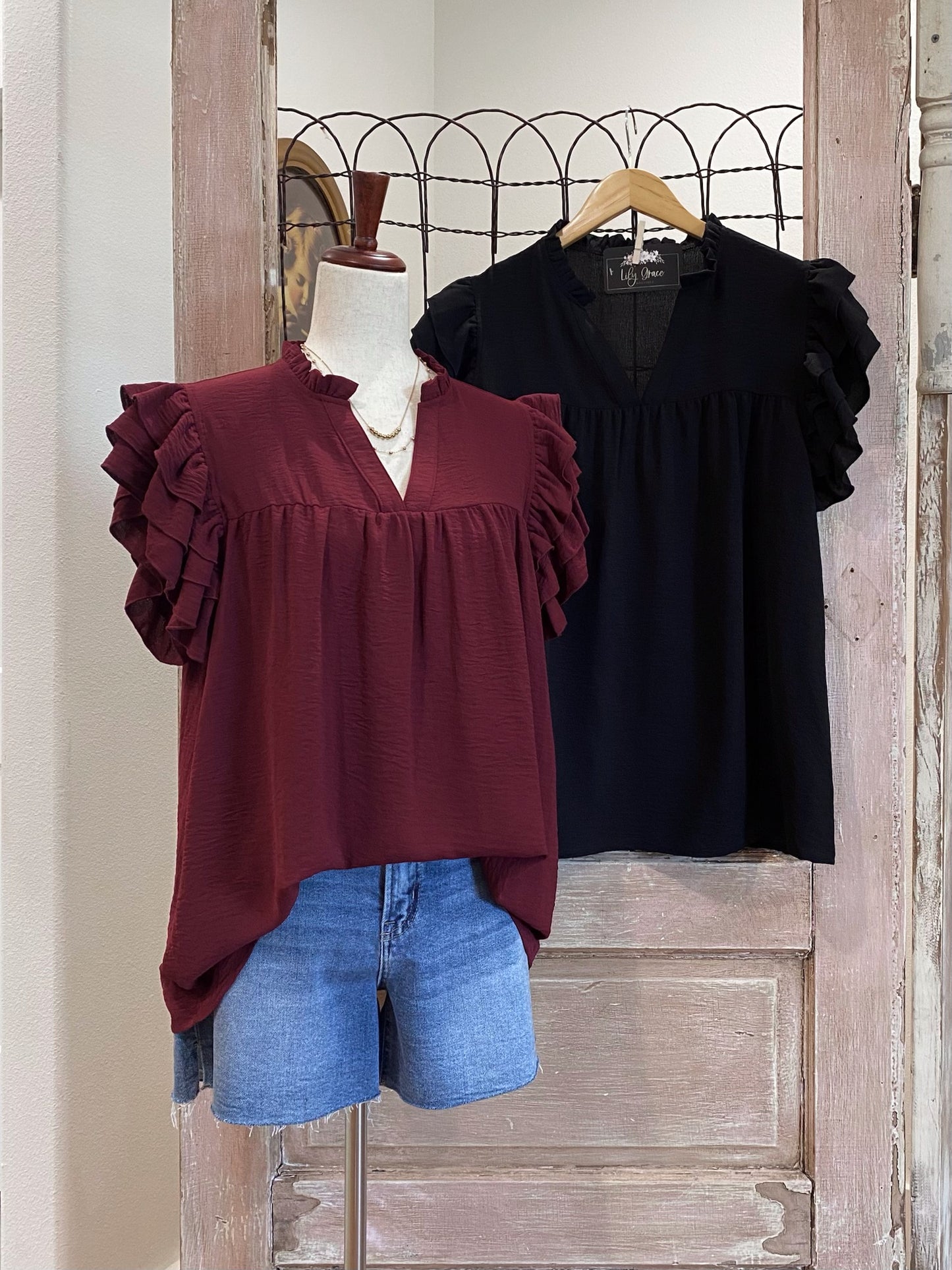 Airflow Ruffle Sleeve Top