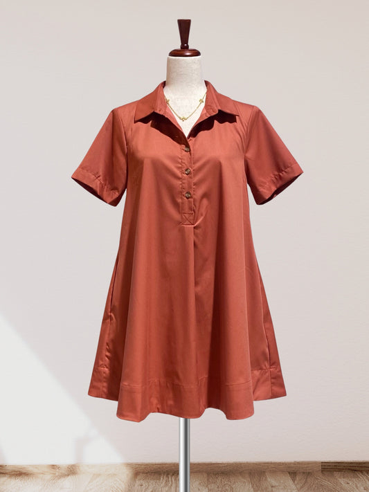 Rust Collared Dress